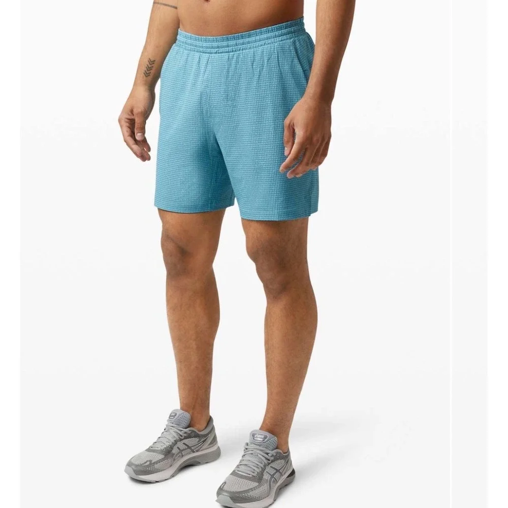 Lululemon channel cross swim trunks board shorts Sz LG 7